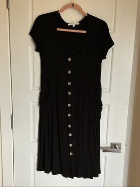 Black Button-Front Women’s Dress